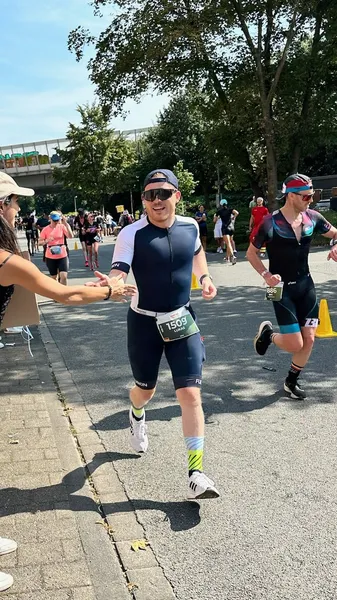 Lukas running in race