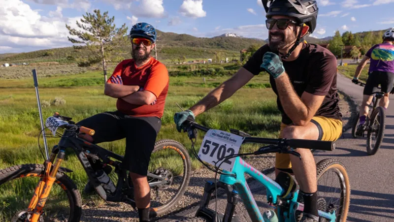 Two bikers countryside