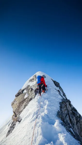 Mountaineer on summit